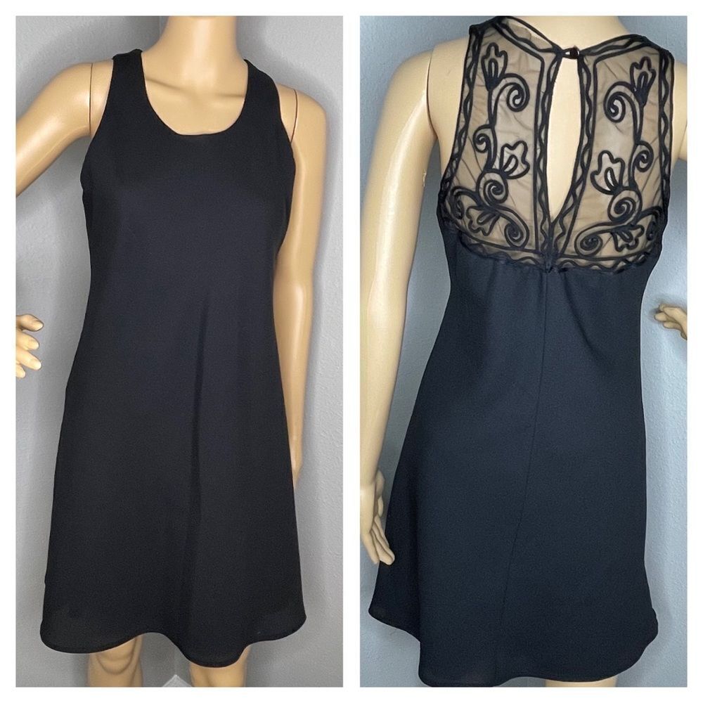 Jay Jacobs Sleeveless Black Dress With Lace and Mesh Detail on Back Size 9/10